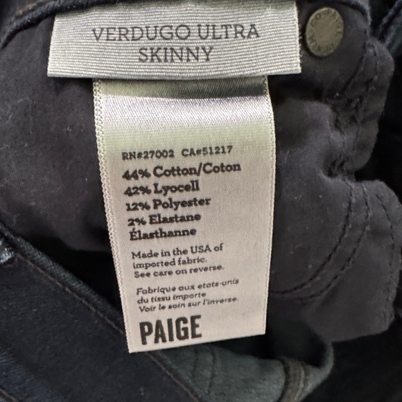 PAIGE Verdungo Ultra Skinny Dark Blue Jeans - Picture 7 of 10